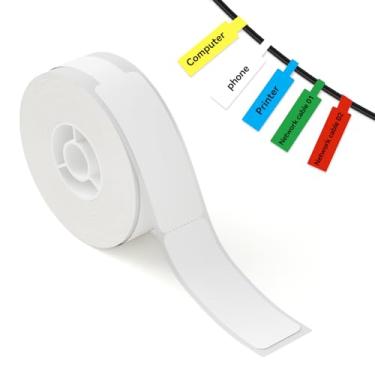 Imagem de NIIMBOT Fita adesiva branca para etiquetagem D11/D110/D101, 0,49" x 4,29" (12,5 mm x 109 mm), fita térmica para substituição de fita de etiquetagem de escritório doméstico