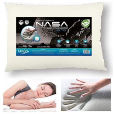 Imagem de Travesseiro Nasa X Alto Original Antialérgico Antiácaro Viscoelástico Confortável Perfeita Acomodação da Cabeça e Pescoço