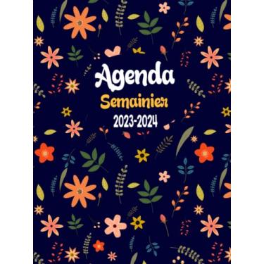 Imagem de Agenda Semainier 2023-2024: Agenda Semainier 24 Mois 2023-2024, Planificateur hebdomadaire grand format A4, 2 Pages Par Semaine, Jolie Couverture.