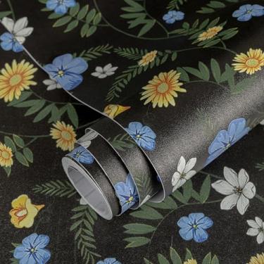 Imagem de Abyssaly Papel de parede floral amarelo e branco 45 cm × 299 cm