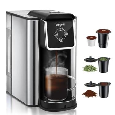 Imagem de SiFENE Cafeteira Individual, Máquina de Café 3 em 1, Cervejeira Pessoal K-Pod para Café Moído & Chá de Folhas Soltas, Reservatório de Água Removível de 50oz, Preto