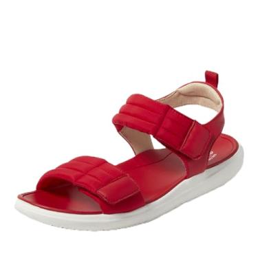 Imagem de Dearfoams Women's Comfortable Strap Thea Easy On Off Cushioned Lightweight Walking Shoe Sandal Flat, True Red, 10