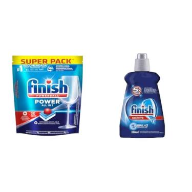 Imagem de Kit Finish Powerball Tabletes 30 Unidades + Abrilhantador Secante 250ml
