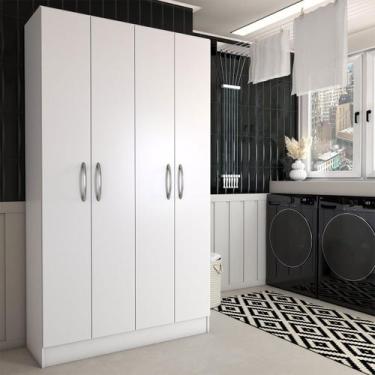 Imagem de Armário Multiuso Armazém 4 Portas 8 Prateleiras Branco - Panorama Móve