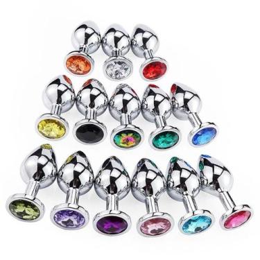 Imagem de Plug Anal em Aço Inoxidável Pequeno Dilatador Anal Joia Luxo Sex Shop 