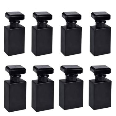 Imagem de Rixoxo Frasco de perfume vazio recarregável, 8 peças, vidro transparente, spray de viagem, frasco atomizador, perfume, névoa fina, dispensador de garrafa para óleo essencial líquido, Black 50ml-8PCS