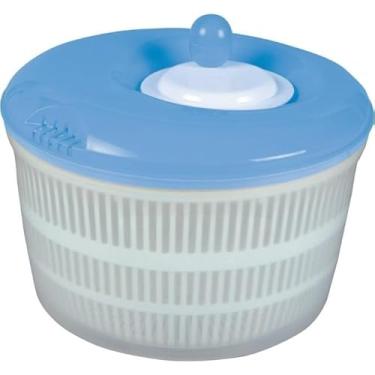 Imagem de CentríFuga 4,5l Seca Salada,Cesta De Drenagem Para Legumes E Frutas,Funil Cozinha(AZUL)