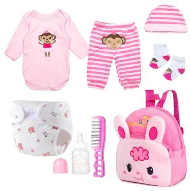 Imagem de Conjunto de Roupas Rosa para Boneca Reborn Pedolltree (17-22 polegadas