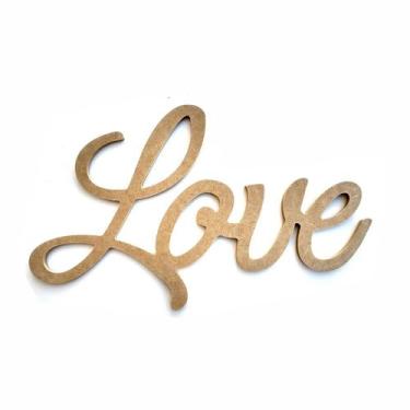 Imagem de Palavra Decorativa Love Lettering Para Parede 35cm em Mdf Cru 6mm - KI