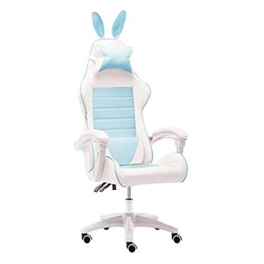 Imagem de Cadeira de escritório para jogos, cadeira de escritório com apoio de braço, cadeira de escritório, cadeira de trabalho ergonômica, ajustável, com suporte lombar, cadeira de apoio de cabeça, necessária