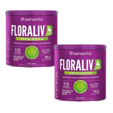 Imagem de Kit 2x - Floraliv 4 Fibras - Prebiótico - Sem Sabor - (195g) - Sanavit