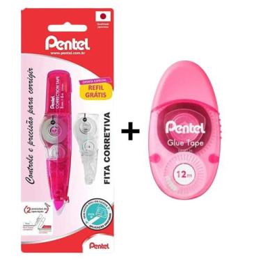 Imagem de Fita Corretiva Correction Tape c/ Refil Grátis + Cola em Fita Glue Tap