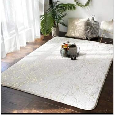Imagem de Tapete de veludo bronzeador para sala de estar, tapetes de cabeceira para quarto, decoração para casa, tapete de pelúcia, antiderrapante, tapete de absorção de água, A, 80x120cm