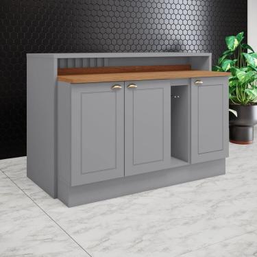 Imagem de  Kit Ilha Gourmet 3 Portas com Tampo Internacional Cinza