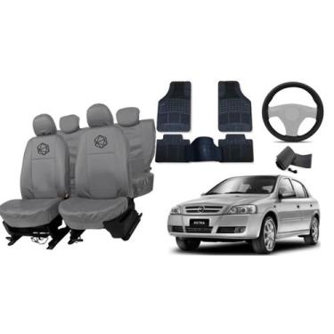 Imagem de Kit capa couro Astra 98-11 + volante e tapete - ferro tech br