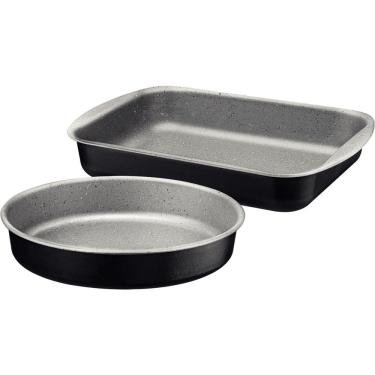 Imagem de Jogo De Assadeiras Tramontina Antiaderente Brasil 2 Pç Preto