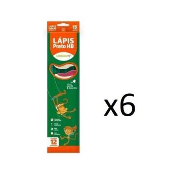 Imagem de Kit 72 Lápis Sextavado Grafite Hb Com Borracha - Léo&Léo -