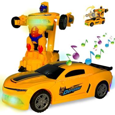 Imagem de Carrinho Transformers Vira Robo Bate E Volta Som E Luz