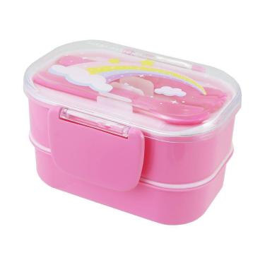 Imagem de Pote p/ Lanche De 2 Andares Infantil 400ml Jacki Design - Piccolino Rosa