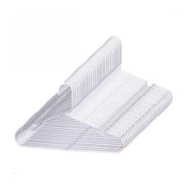Imagem de Kit cabides Infantil acrílico 50 unidades transparente para roupas reforçado