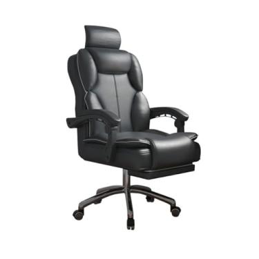 Imagem de Cadeira de Escritório Cadeira de jogos confortável para casa Poltrona sedentária com encosto alto para quarto Cadeira giratória Sofá Assento Cadeira de escritório Cadeira Gamer(Preto)