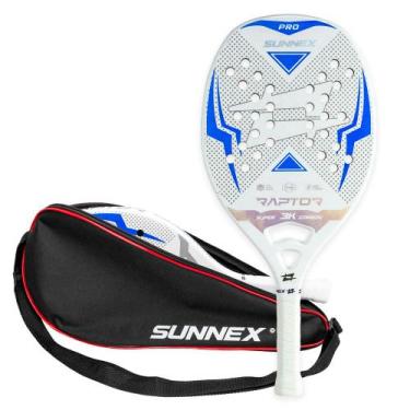 Imagem de Raquete Beach Tennis Carbono 3K Pro Sunnex Raptor Azul