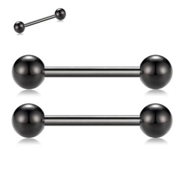 Imagem de PEAKLINK G23 Anéis de mamilo de titânio barra de mamilo barra reta joia corporal barra sobrancelha rosca interna língua piercing 12 14 16G, outro