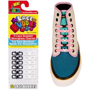 Imagem de Lace Buddies - Pingentes de renda para tênis da uLace - Pacote com 12 peças, Emoji de borboleta preto e branco, Butterfly