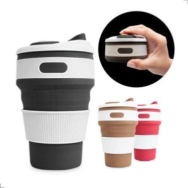 Imagem de Copo De Silicone Retrátil Dobrável - Ecológico Reutilizável - Cinza es