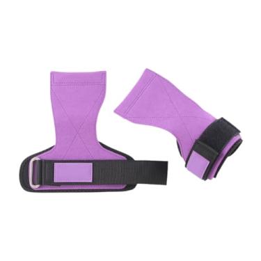 Imagem de UGPLM Tiras de pulso para pulseiras de levantamento de peso pull ups ajustável treino confortável para homens para homens para halteres fisiculturismo, Roxo