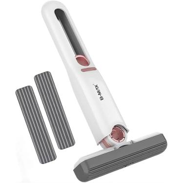 Imagem de Mini Mop Esfregão Portátil, Limpeza Eficiente com Ponta Dobrável e 2 Panos de Algodão, Ideal para Ambientes Compactos
