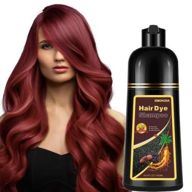 Imagem de Shampoo de coloração de cabelo Fvquhvo Instant Burgundy 3 em 1 500mL