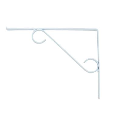 Imagem de Cantoneira Branca Suporte Mão Francesa Em S P/ Vidro 20X25Cm