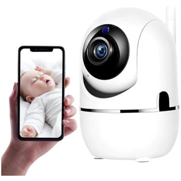 Imagem de Câmera Babá Eletrônica Giratória 1080p Full HD com Visão Noturna, Alerta De Movimento e App