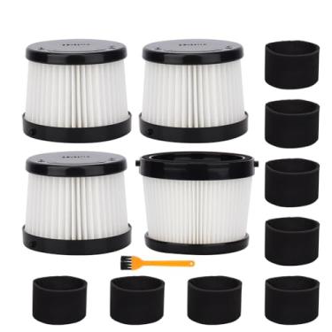 Imagem de DCV501HB Filtro para aspirador de pó portátil sem fio DEWALT 20V DCV501HB - Comparado com a peça # DCV5011H - Lavável e reutilizável - 4 filtros Hepa 8 filtros de espuma 1 escova