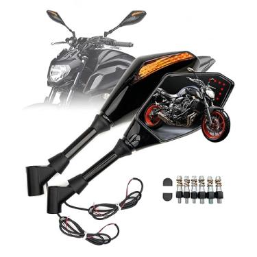 Imagem de Fireyouracing Espelhos retrovisores de motocicleta 8 mm 10 mm preto universal compatível com Street Dirt Bike Quad Adventure Scooter Coolster Moped GY6 Cruiser ATV