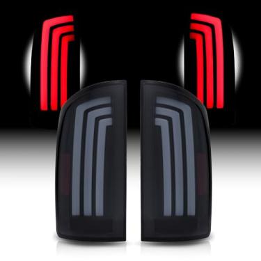 Imagem de ISHARINGAUTOPARTS Conjunto de luzes traseiras de LED compatível com Dodge Ram 1500 2500 3500 2000 Luz traseira de captação, lente fumê branco leitoso, capa DRL