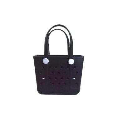 Imagem de Hixulam Pequena bolsa de borracha feminina - linda bolsa esportiva para viagens, dias na piscina, academia e uso diário, design leve e durável, Corvo, Small, Sacola