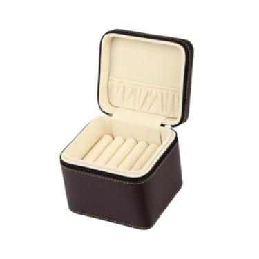Imagem de YIJU Caixa de apresentação para pulseira, estojo de couro PU, organizador portátil para joias, caixa de pulseira para lojas de varejo, mercados de, Marrom