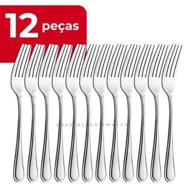 Imagem de Jogo Garfo de Mesa Aço inox 12pçs Continental original line Churrasco 