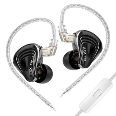 Imagem de HIFIXAUDIO Fones de ouvido intra-auriculares híbridos KZ ZSX PRO 5BA+1DD 6 drivers, fones de ouvido IEM para jogos, fones de ouvido com fio HiFi, com cabo destacável embutido de 2 pinos banhado a
