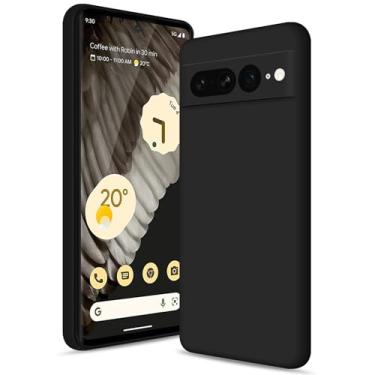 Imagem de Btstring Capa para Google Pixel 7 Pro, capa de silicone macio com proteção de câmera atualizada, capa fina à prova de choque com forro de microfibra antiarranhões, preta