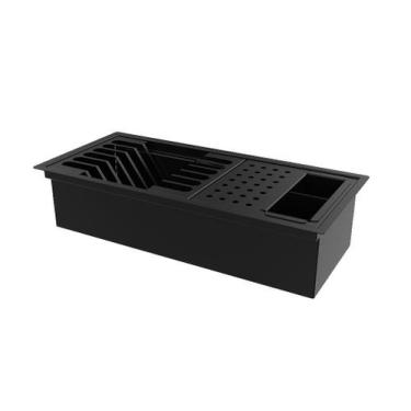 Imagem de Escorredor De Embutir / Sobrepor Calha Inox Úmida Preta 42cm - HZ