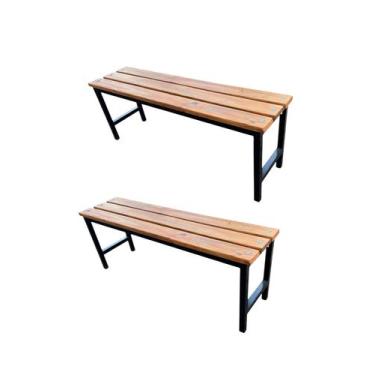 Imagem de Kit 2 Banco Para Refeitorio Jardim E Vestiario 1.20m - Metal Pro