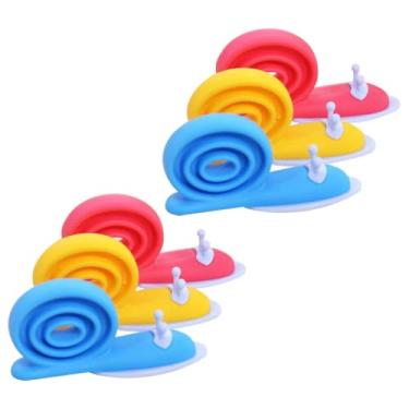 Imagem de TEHAUX Rolha de porta de caracol, batente de porta decorativo de animal anticolisão cunha fofa de caracol para casa, cozinha, quarto, cor aleatória, 6 peças