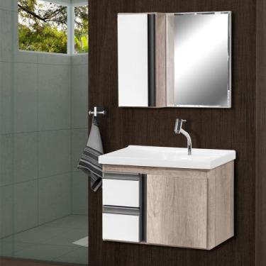 Imagem de Gabinete de Banheiro com Espelheiro Kit Cuiabá 60cm - Boatto Móveis , 