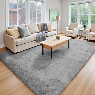 Imagem de YOBATH Tapetes grandes de 20 x 25 cm para sala de estar, quarto, tapete felpudo fofo para meninas, meninos, crianças, piso interno, berçário, decoração de casa, cinza