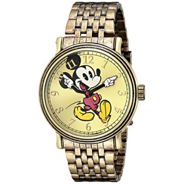 Imagem de Disney Relógio de mão masculino Mickey Mouse, Dourado