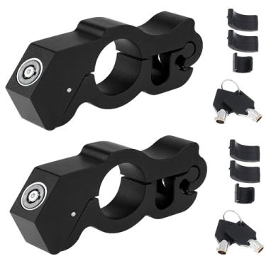 Imagem de Windance 2 unidades de motocicleta resistente antifurto guidão acelerador trava de segurança trava de freio frontal trava de alavanca em bicicleta suja ciclomotor scooter ATV (preto)