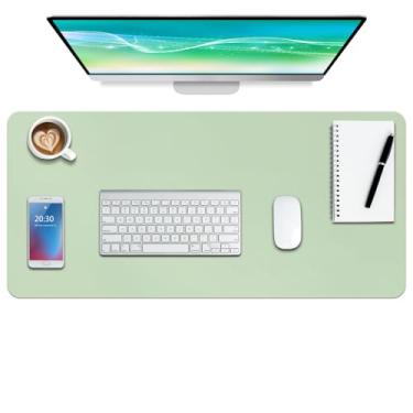 Imagem de Boutilon Protetor de mesa de couro, tapete de mouse antiderrapante, tapete de mesa para laptop, tapete de mouse de escritório, borrão de mesa de couro impermeável, bloco de escrita para escritório e